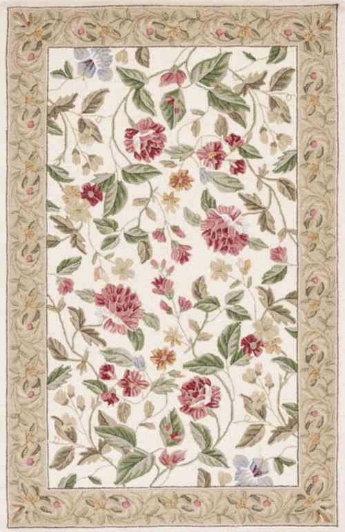 2402 - Floral Ivory / Green